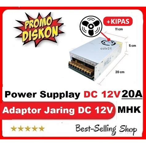 Jual Adaptor Jaring Power Supply 12v 20a 12 V Volt 20 A Ampare For Led Cctv Shopee Indonesia