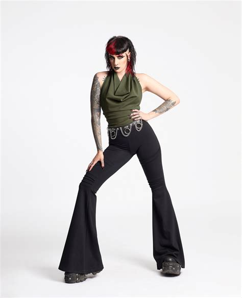 Black flare festival bottoms with pockets. Boho flare pants. Bell pants. Pixie pants. Goth ...