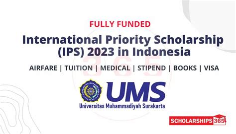 International Priority Scholarship Ips In Indonesia Fully Funded