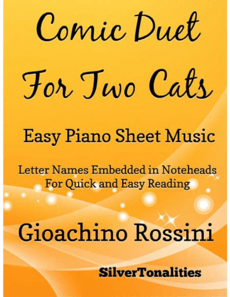 Comic Duet For Two Cats Easy Piano Sheet Music Arr Silvertonalities