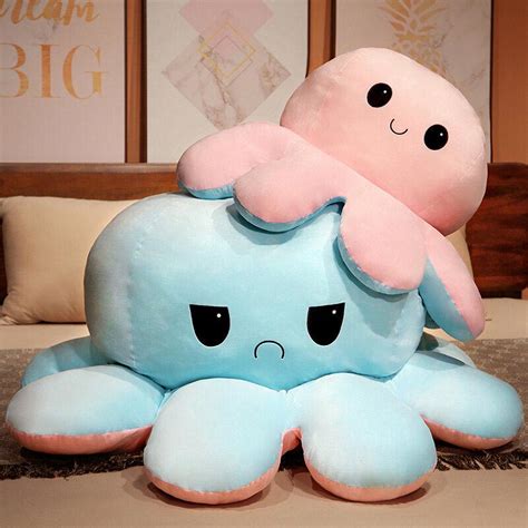 Giant Reversible Octopus Plush Giant Flip Mood Octopus Plush Toy