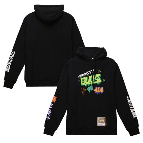 Mens Mitchell And Ness Black Milwaukee Bucks Hardwood Classics Slap