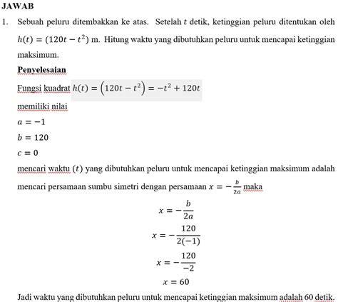 Penerapan Fungsi Kuadrat Matematika Kelas 9 Media Pembelajaran Online Guru Spensaka