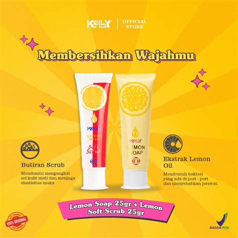 Jual Kelly Lemon Soap 25gr Kelly Lemon Soft Scrub 25gr Original BPOM