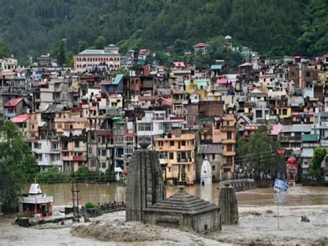 Himachal Pradesh Rainfall News Mandi Panchvaktra Temple Again Submerged