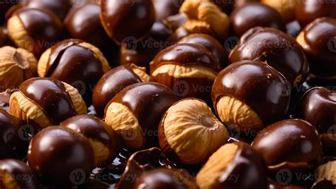nuts  chocolate background  stock photo  vecteezy