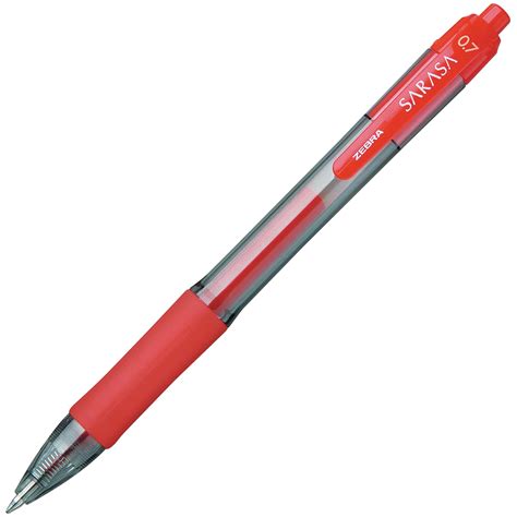 Zebra Sarasa Retractable Gel Pen Red Medium 0 7 Mm Grand Toy