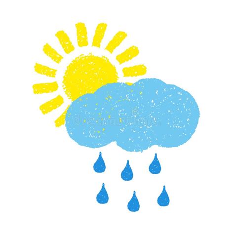 Zon Wolk En Regen Stock Illustratie Illustration Of Achtergrond