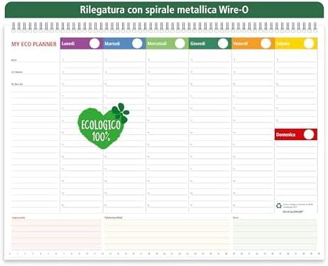 Planner Settimanale Da Tavolo Spiralato Con Tutte Le Date Stampate