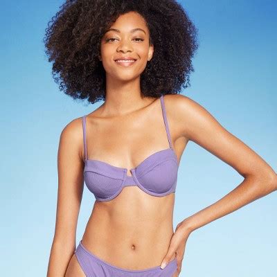 Women S Ribbed Underwire Bikini Top Shade Shore Light Purple C