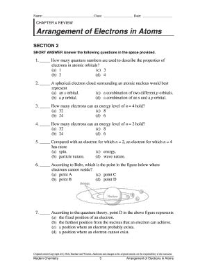 Arrangement Of Electrons In Atoms Worksheet