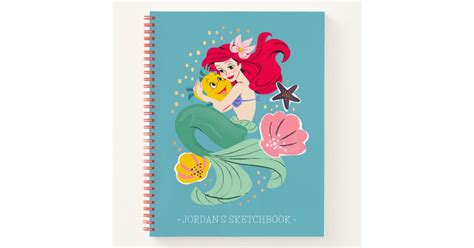 Princess Ariel Holding Flounder Sketch Notebook Zazzle