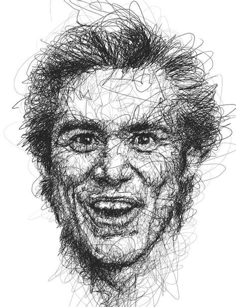 Scribble Style Portraits Of Jim Carrey Capture His Famously Funny Faces