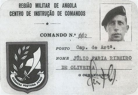 Bilhete de Identidade do capitão de Art ª Júlio Faria Ribeiro de