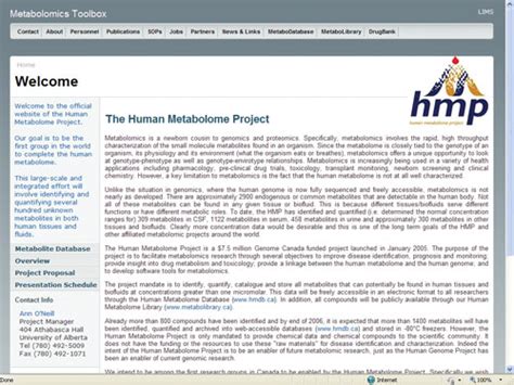 The Human Metabolome Project | Best of The Web