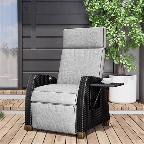 Grand Patio Indoor Outdoor Recliner Chair PE Wicker Patio 150 Lay