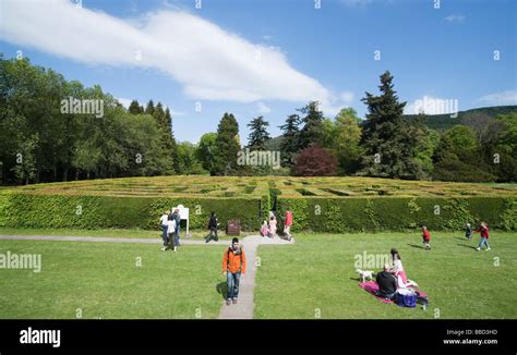 Traquair House Scotland the maze Stock Photo - Alamy