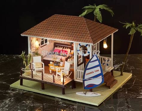 Seaside Villa European Pastoral Style Diy Dollhouses 3d Miniature Music