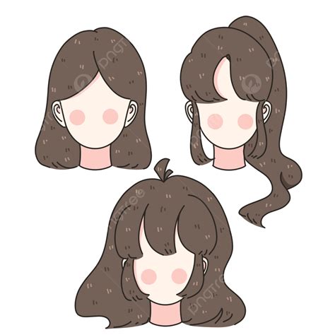 Conjunto De Estilo De Pelo De Dibujos Animados Png Dibujos Pelo