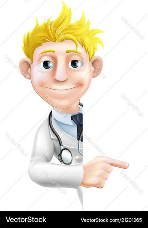 Doctor Pointing At Sign Royalty Free Vector Image