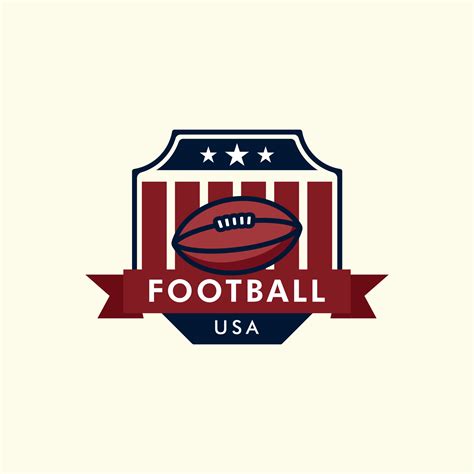 american football vintage style logo with emblem vector template ...