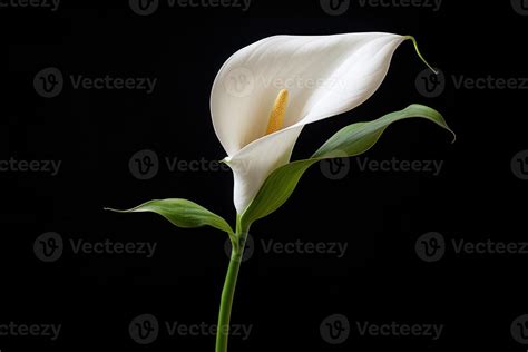 Ai Generated White Calla Lily On Dark Background Condolence Card For