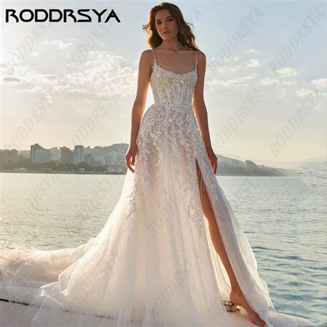 RODDRSYA Vestidos De Novia Elegantes Con Tirantes Finos Ropa Sexy Con