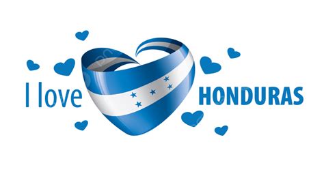 Bandera Nacional De Honduras En Forma De Corazón Y La Inscripción Amo Honduras Png Dibujos Yo