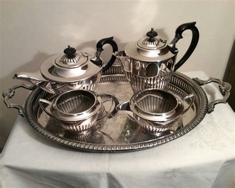 Plato 1920 S Silver Plated Tea Set CAVALIER Tray Made In England