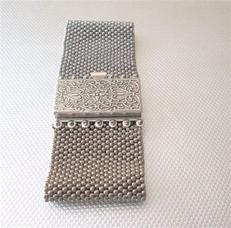 Silver Seed Bead Cuff Bracelet Boho Bracelet T For Woman Statement