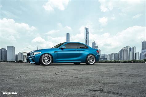 BMW M2 F87 Blue Forgestar S18 Wheel Front