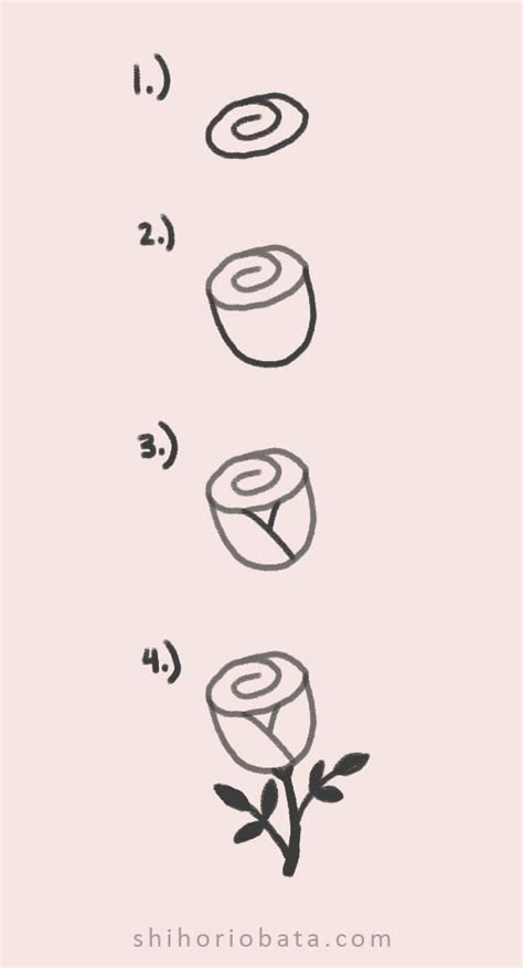 Step By Step Drawings Of Roses