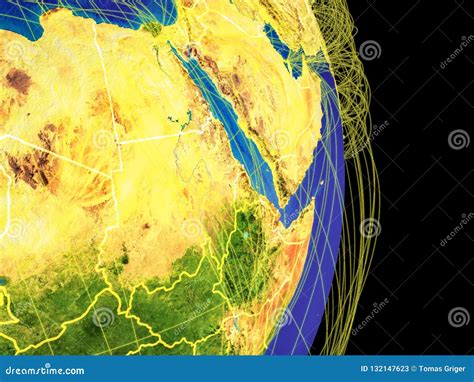 Northeast Africa On Planet Earth Stock Illustration Illustration Of