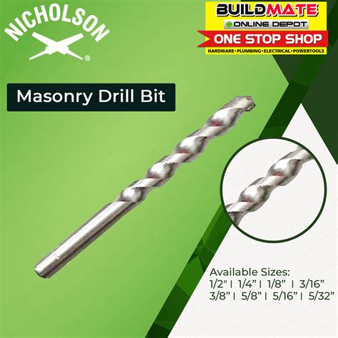 Nicholson Masonry Drill Bit Sold Per Piece Professional Concrete