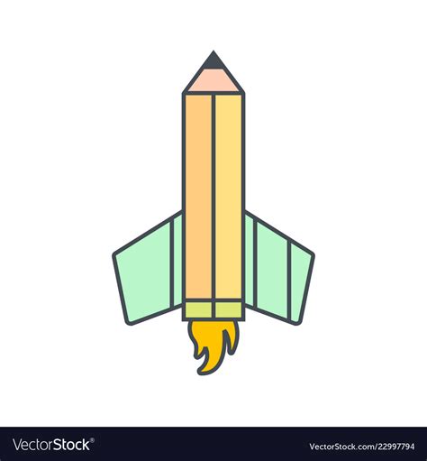 Pencil Rocket Icon Royalty Free Vector Image Vectorstock