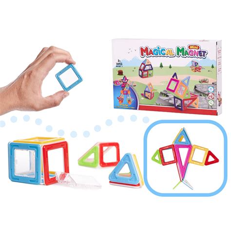 Set De Constructie Blocks Magnetik IdealStore 37 Piese Multicolore