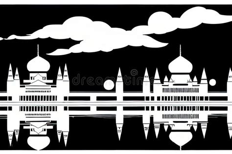 Palembang, Sumatera Selatan, Indonesia. Black & White City Logo. Generative AI. Stock ...