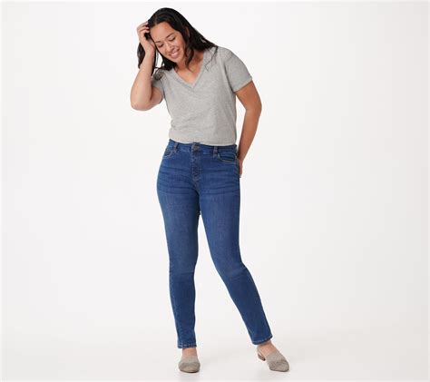 Denim And Co Easy Stretch Regular Slim Straight Jeans