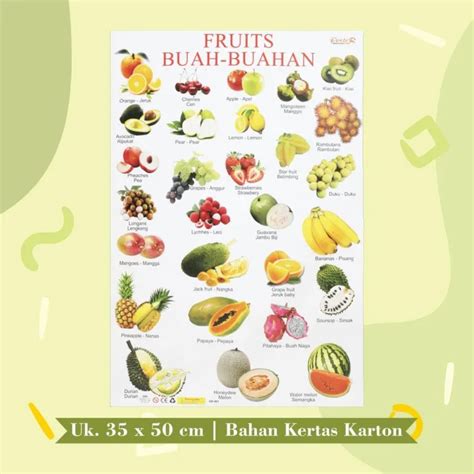 Poster Edukasi Anak Alat Peraga Sekolah Poster Buah Buahan Lazada