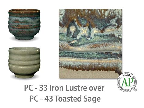 Layering Pc Iron Lustre Over Pc Toasted Sage Ceramic Glaze