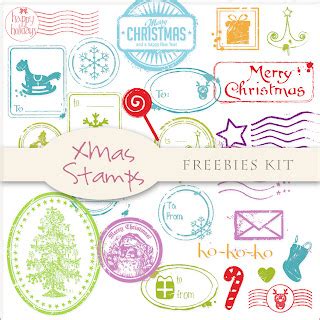 Scrap Dot Freebies Xmas Stamps Kit