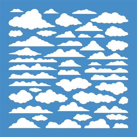 Cloud clipart vector set, flat design collection 36593639 Vector Art at ...