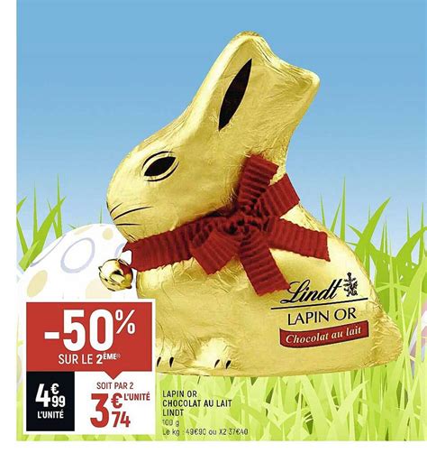 Promo Lapin Or Chocolat Au Lait Lindt Chez Spar ICatalogue Fr