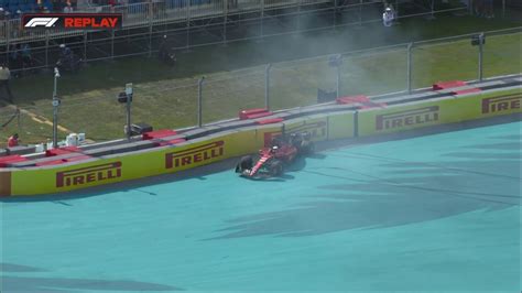 Video Huge Charles Leclerc Crash Brings Out Red Flag In Qualifying 2023 F1 Miami Gp