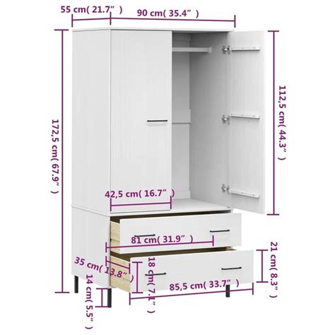 Kledingkast Met Metalen Poten Oslo X X Cm Hout Wit Armadio