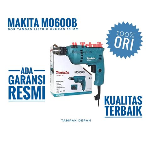 Mesin Bor Tangan Listrik Makita M0600B Besi 10 Mm Drill Kayu 25 Mm M