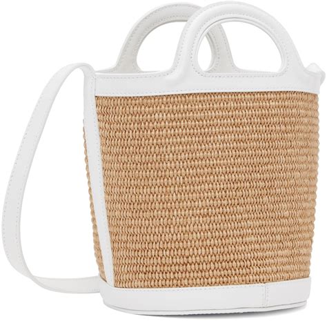 Marni Beige White Mini Tropicalia Bucket Bag Marni