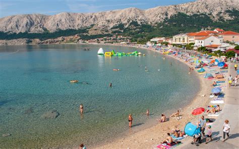 Baška Plaža Snova Otok Krk Hrvatska Moje Razglednice