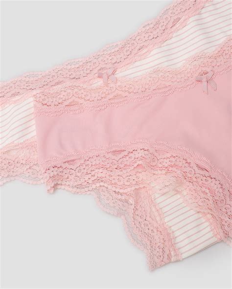 Riachuelo Kit calcinha biquíni 2 peças floral renda rosa Riachuelo