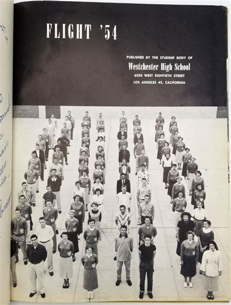 Westchester High School [Los Angeles, CA] 1954 Flight Yearbook: Good+ Hardcover (1956) | Boyd ...